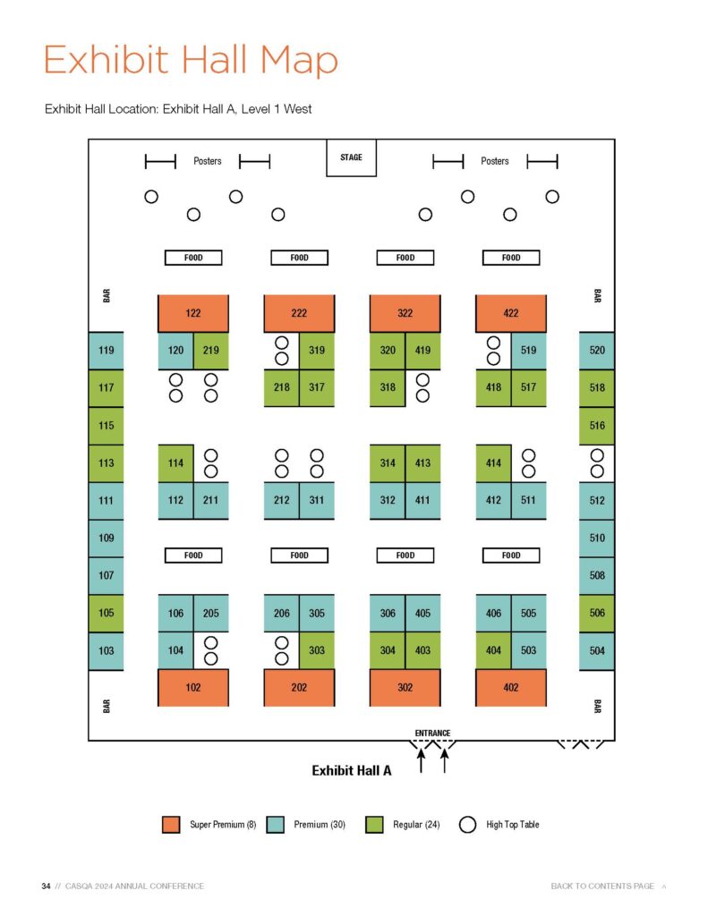 Exhibit Hall Map Page from 16053 CASQA24 PROGRAM Maps